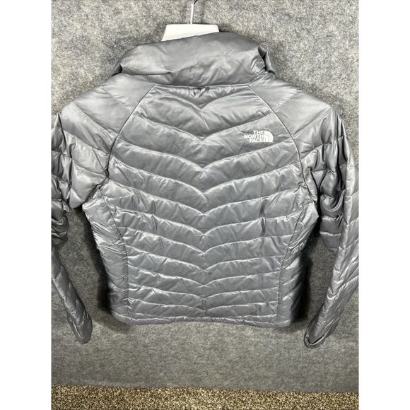 The North Face 800 Down Puffer Jacket Womens Medium Silver Quilted Full Zip - Picture 9 of 11